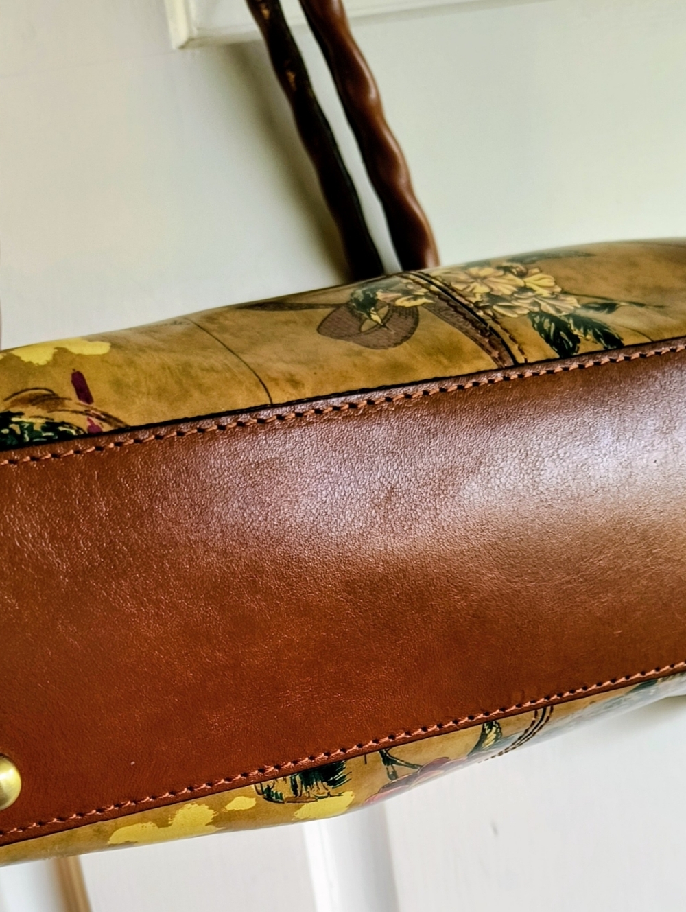 Patricia Nash My European Trip RIENZO Leather Satchel Retired $229 Retail - Picture 5 of 10